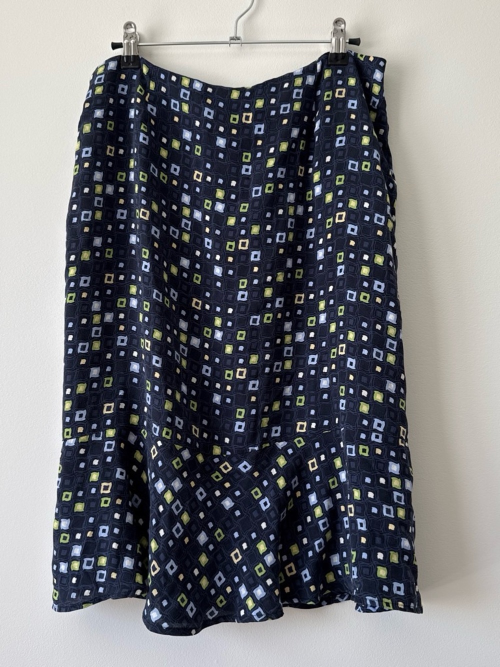 Vintage y2k Talbots 100% silk geometric print knee length skirt size 10